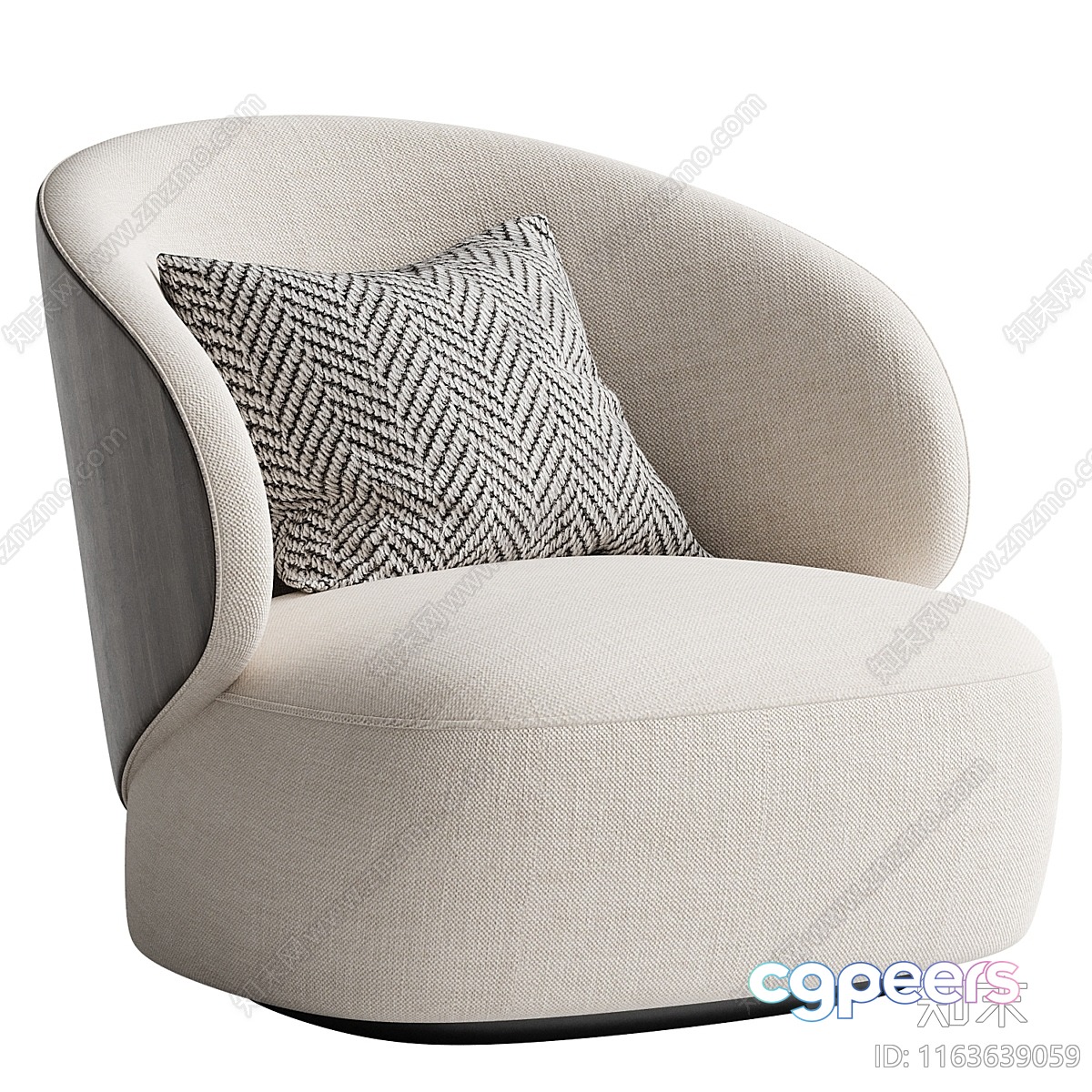 Modern Beige Armchair 3D Model - 15740 - VRAY Render