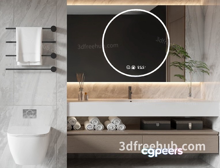 Modern Bathroom 3D Model - 20199 - VRAY Render Modern Bathroom 3D Model - 20199 - VRAY Render