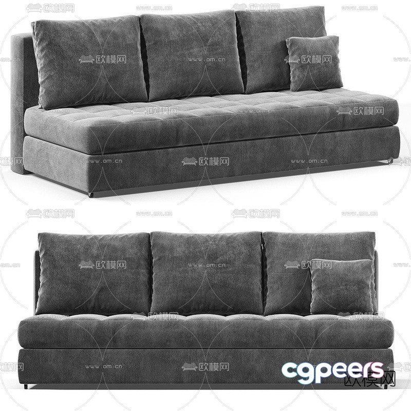 Grey Sofa 3D Model - 3158 - VRAY Render