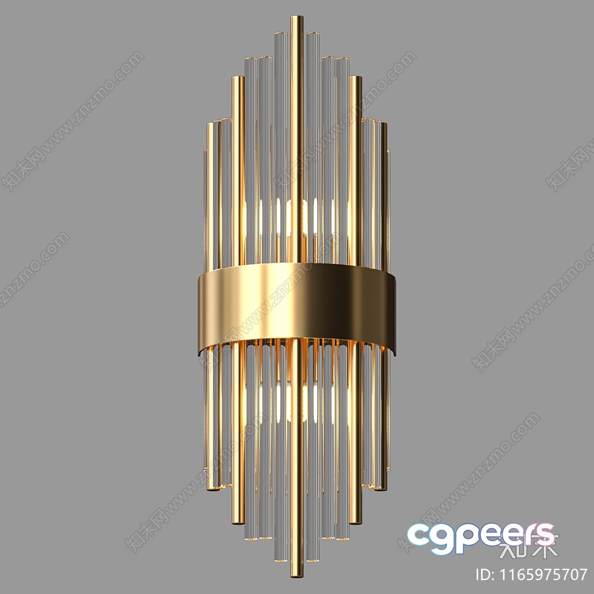 Gold Light Fixture 3D Model - 14074 - VRAY Render