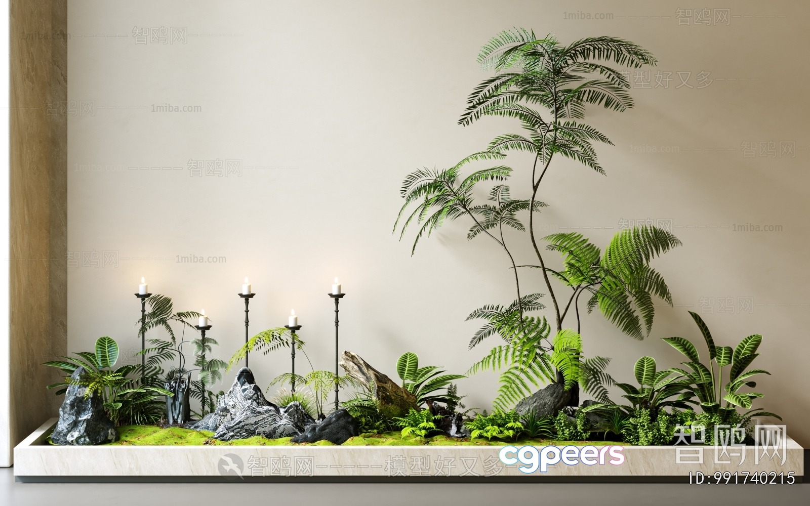 A Serene Indoor Garden Scene 3D Model - 21339 - CORONA Render