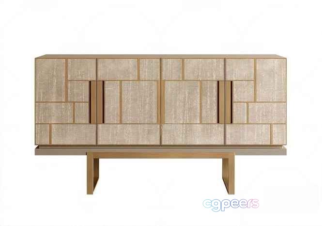 Modern Wooden Credenza 3D Model - 7088 - VRAY Render Modern Wooden Credenza 3D Model - 7088 - VRAY Render