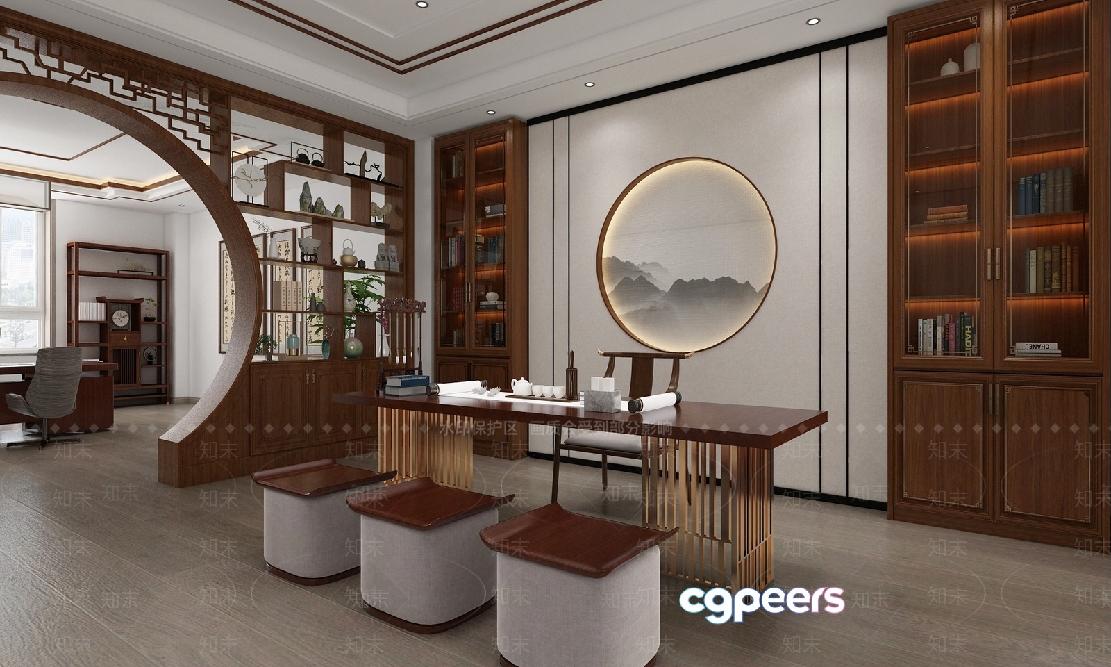 Traditional Asian Office 3D Model - 3467 - VRAY Render Traditional Asian Office 3D Model - 3467 - VRAY Render