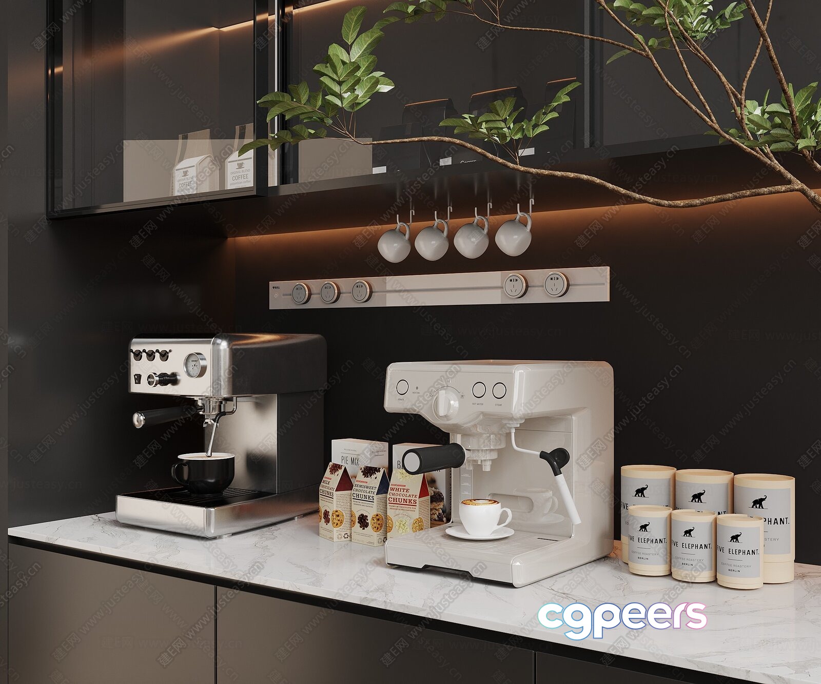 Modern Kitchen Countertop 3D Model - 7370 - CORONA Render Modern Kitchen Countertop 3D Model - 7370 - CORONA Render