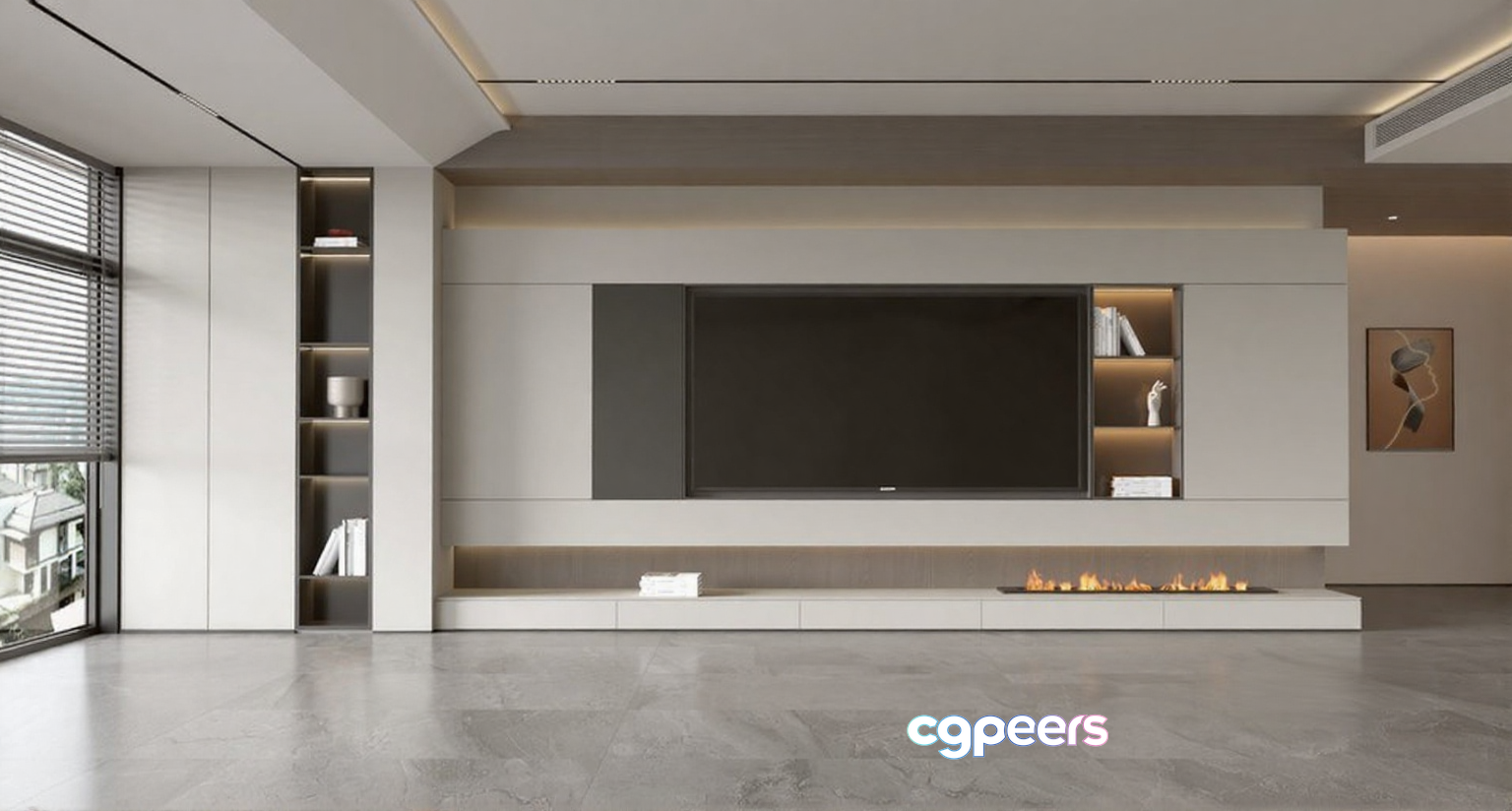 Modern Entertainment Center 3D Model - 23726 - VRAY Render Modern Entertainment Center 3D Model - 23726 - VRAY Render