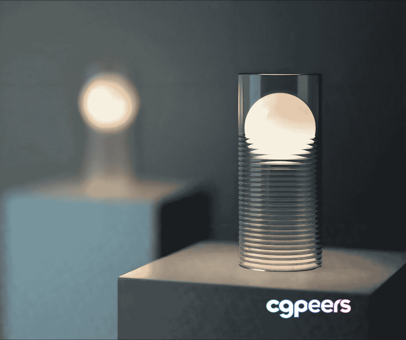 A Modern Glass Lamp 3D Model - 12337 - VRAY Render A Modern Glass Lamp 3D Model - 12337 - VRAY Render