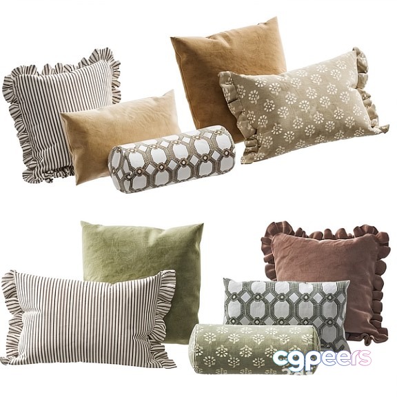 Modern Throw Pillows 3D Model - 22930 - VRAY Render