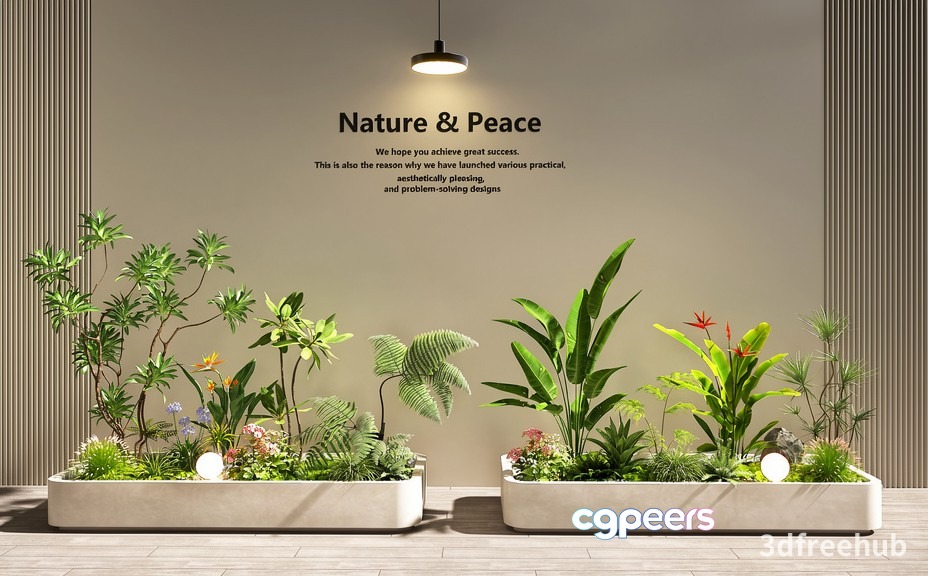Modern Indoor Garden 3D Model - 22252 - VRAY Render