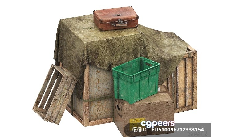 A Stack Of Wooden Crates 3D Model - 9330 - VRAY Render A Stack Of Wooden Crates 3D Model - 9330 - VRAY Render