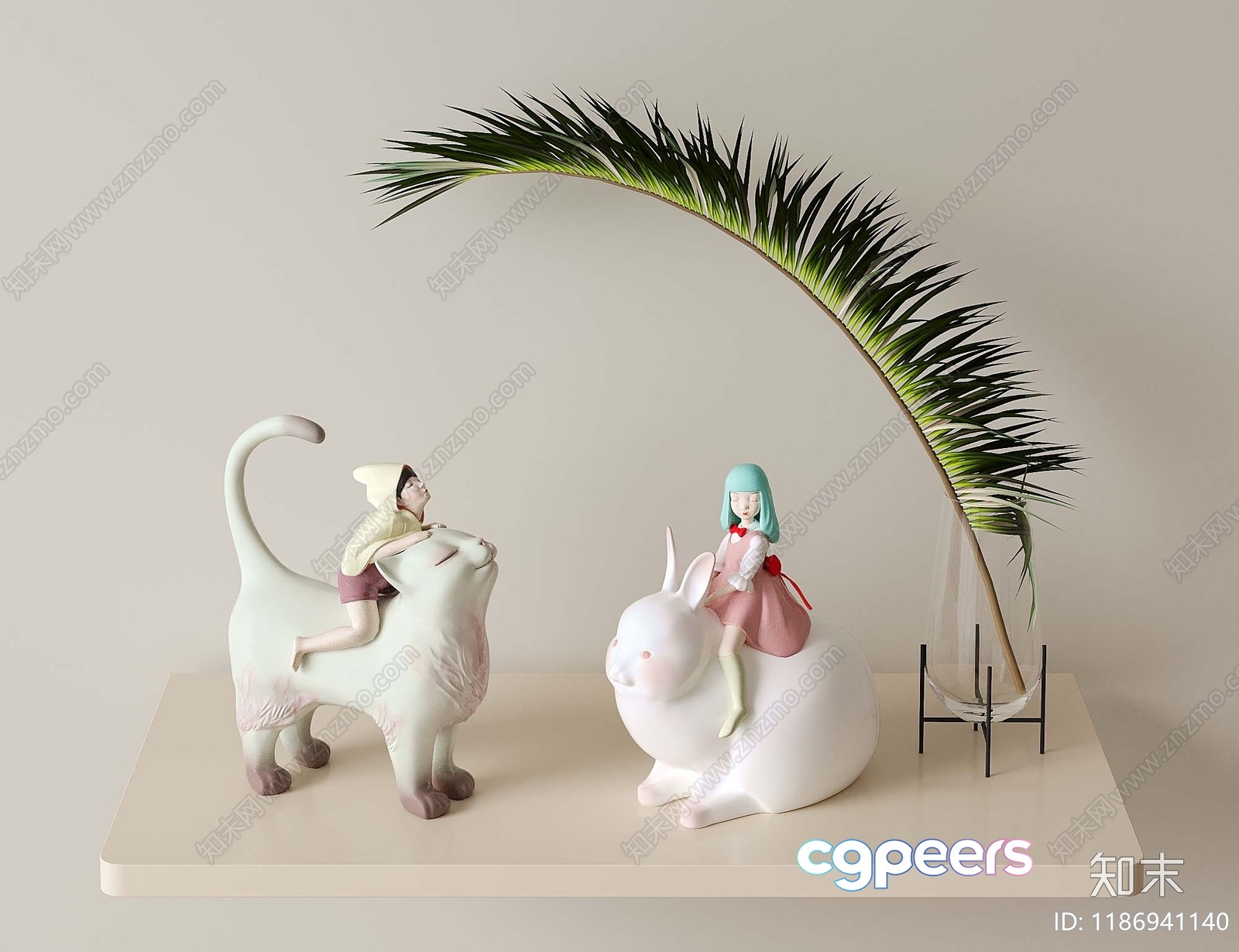 Decorative Figurines Of A Girl And A Cat 3D Model - 3809 - VRAY Render Decorative Figurines Of A Girl And A Cat 3D Model - 3809 - VRAY Render