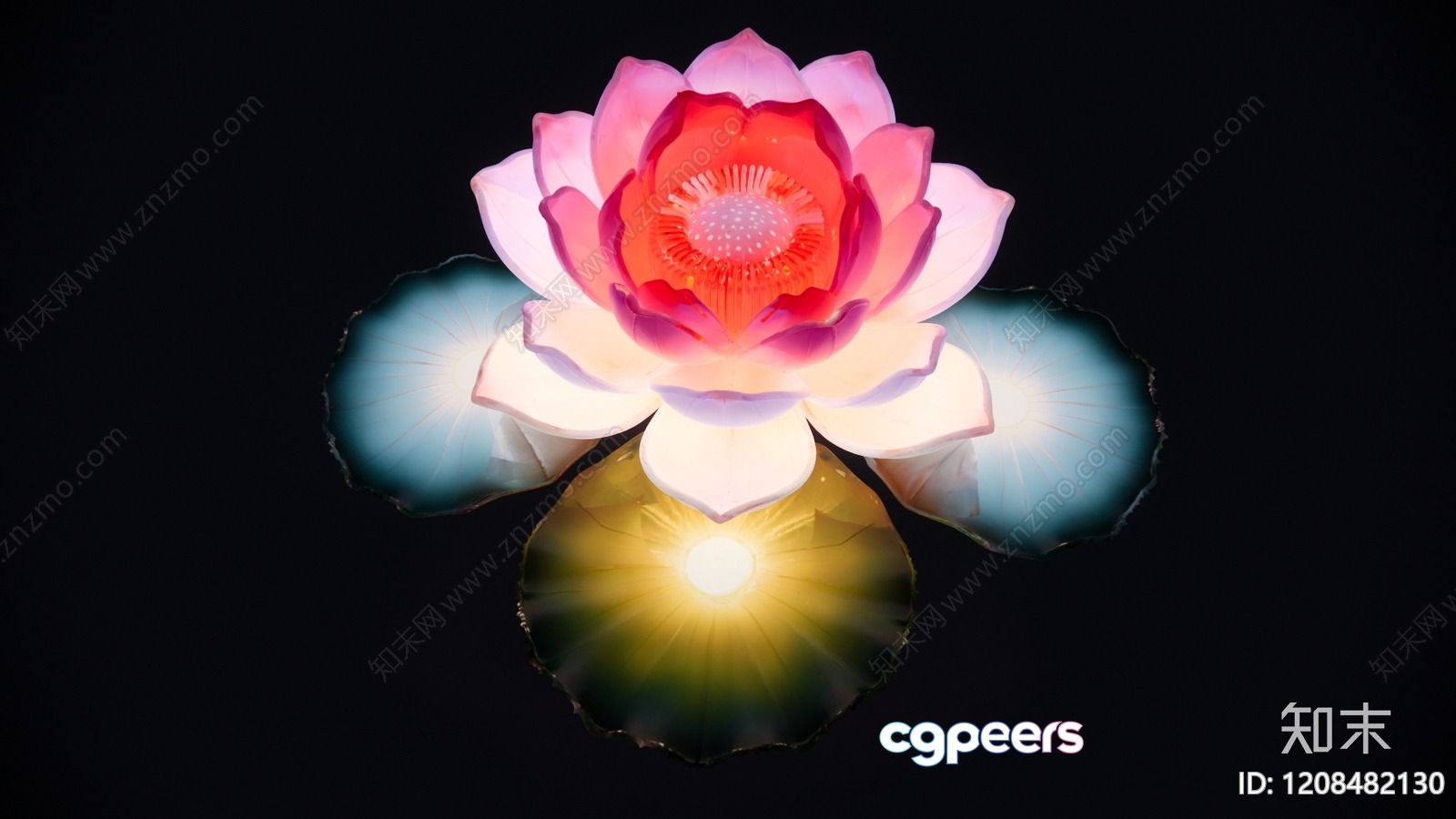 A Pink Flower With A Yellow Center 3D Model - 17196 - VRAY Render A Pink Flower With A Yellow Center 3D Model - 17196 - VRAY Render