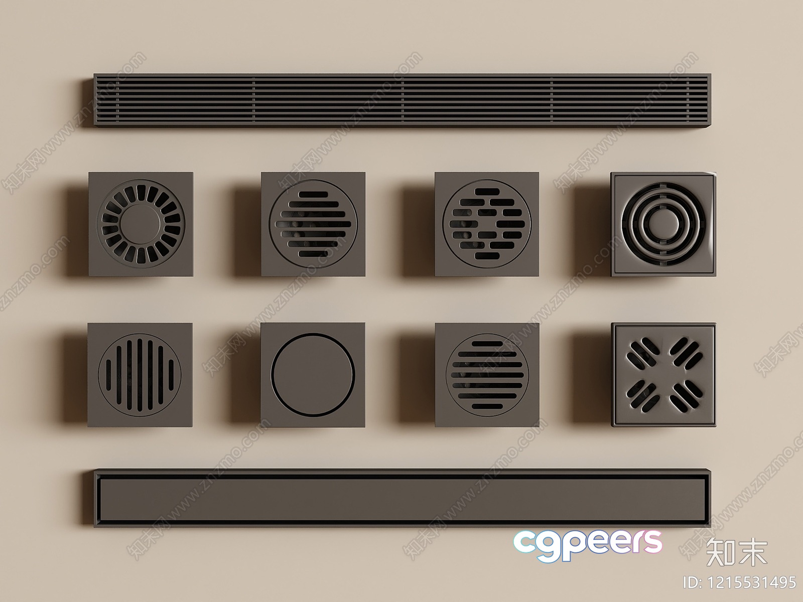 A Collection Of Ventilation Grates 3D Model - 16499 - VRAY Render A Collection Of Ventilation Grates 3D Model - 16499 - VRAY Render