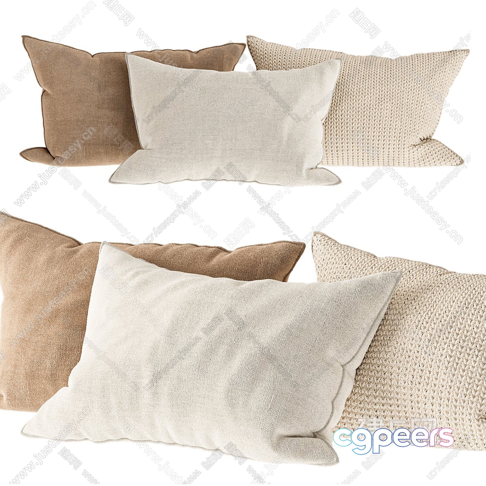Cozy Throw Pillows 3D Model - 12860 - CORONA Render
