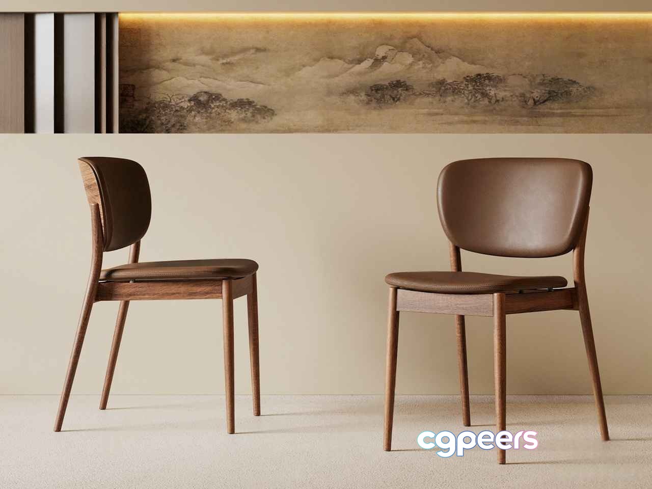 Wooden Dining Chairs 3D Model - 12326 - CORONA Render