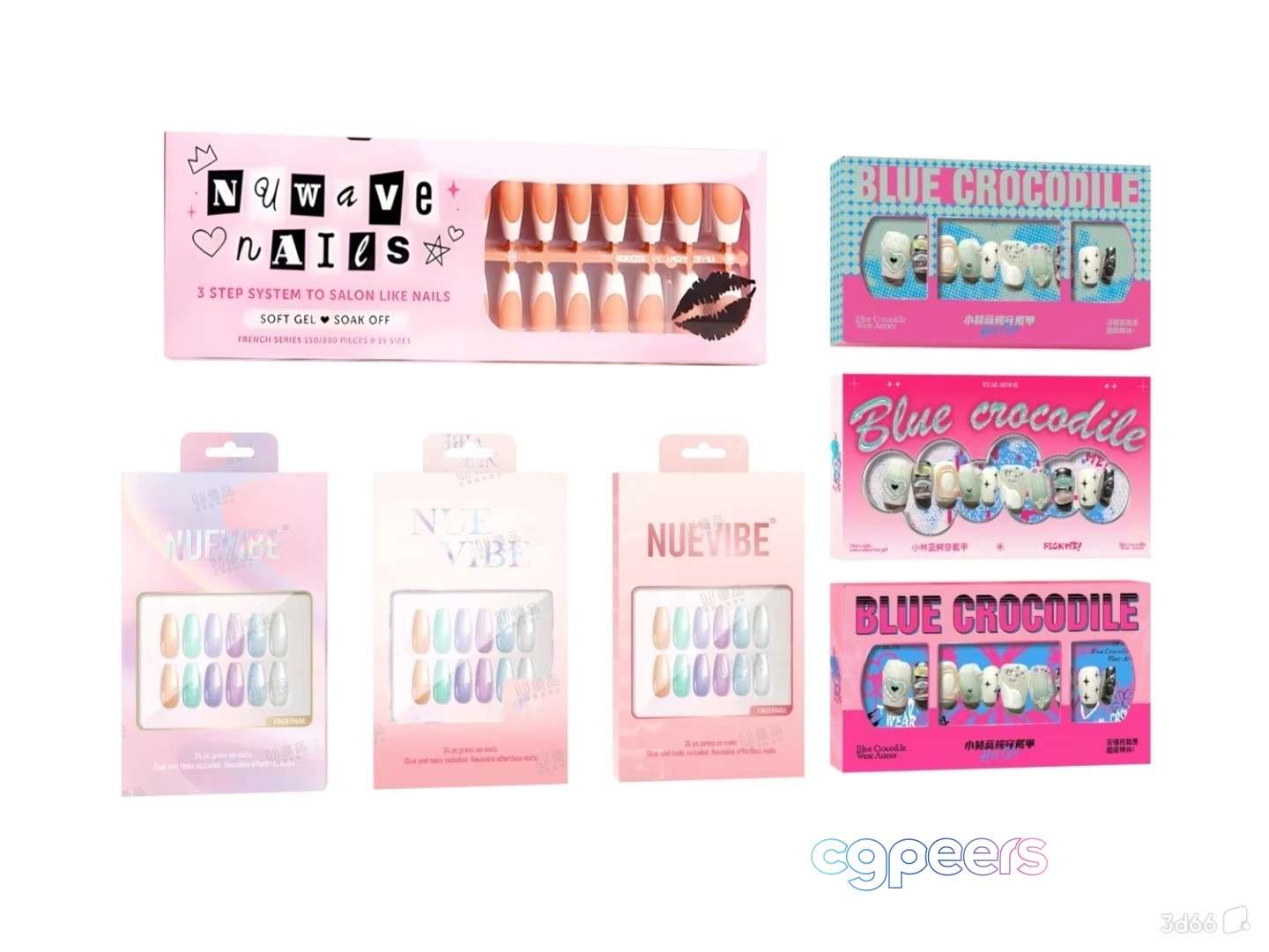 A Set Of Fake Nails 3D Model - 20040 - VRAY Render