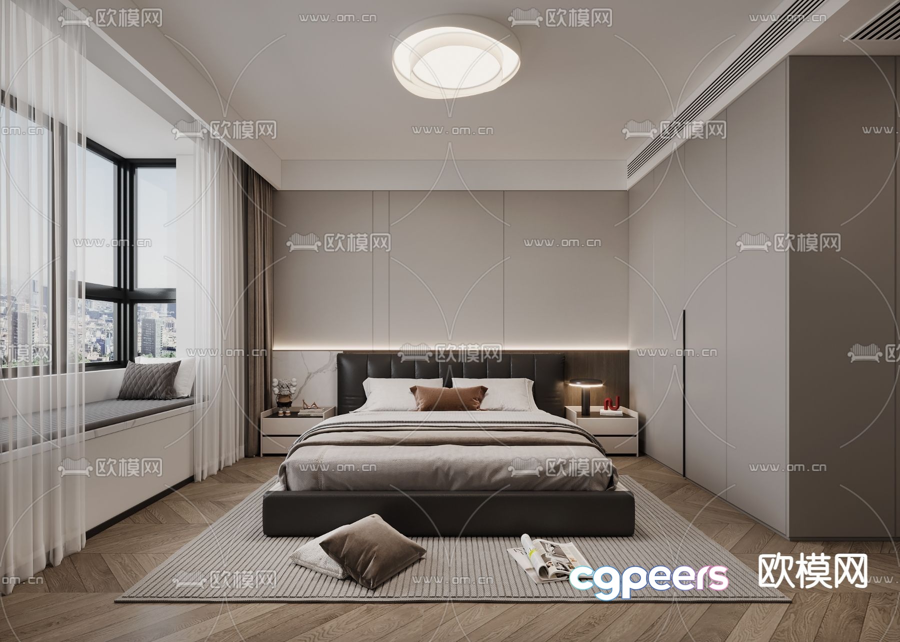 Modern Bedroom Design 3D Model - 5748 - VRAY Render Modern Bedroom Design 3D Model - 5748 - VRAY Render