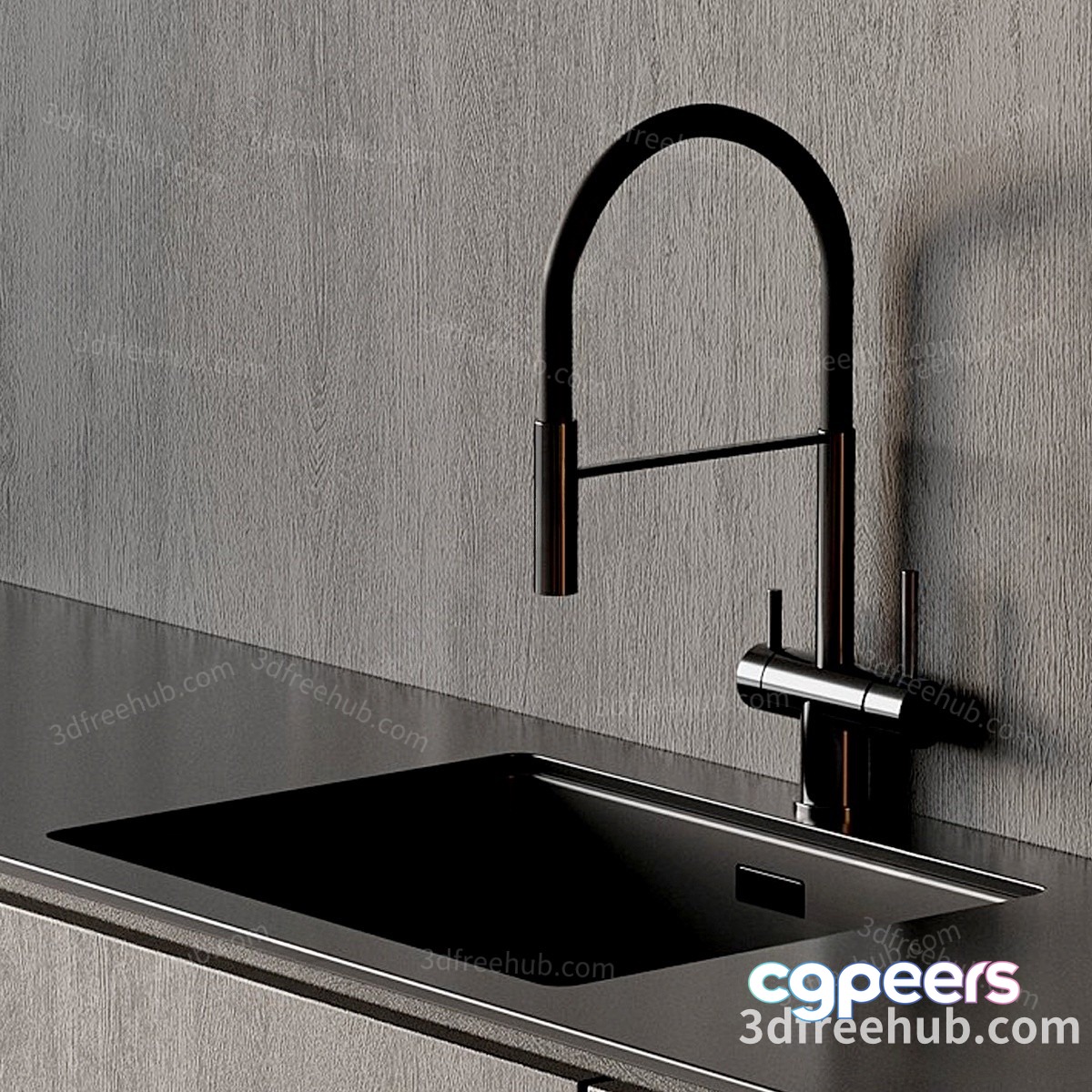 A Modern Kitchen Sink 3D Model - 19950 - VRAY Render