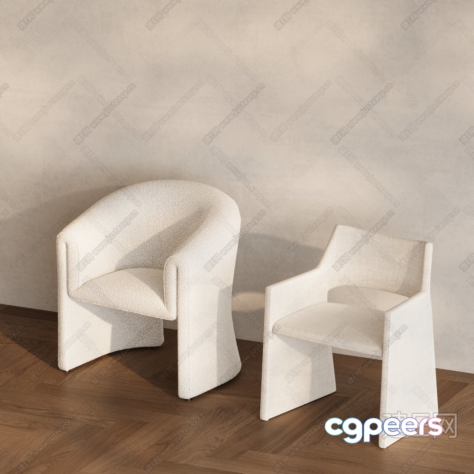 Modern White Chairs 3D Model - 20718 - VRAY Render