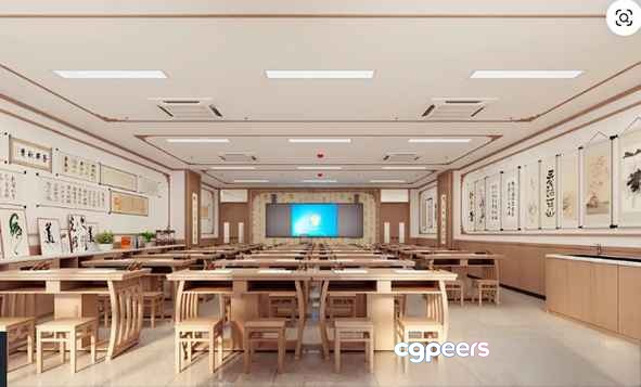 Modern Classroom 3D Model - 13861 - VRAY Render Modern Classroom 3D Model - 13861 - VRAY Render