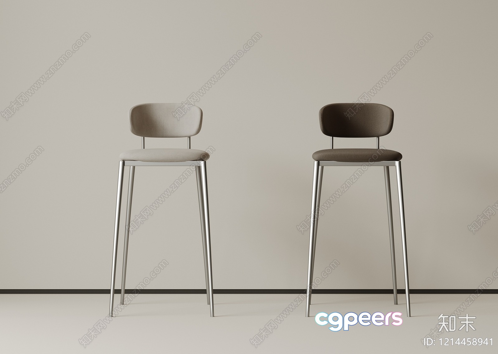 Modern Bar Stools 3D Model - 17472 - VRAY Render