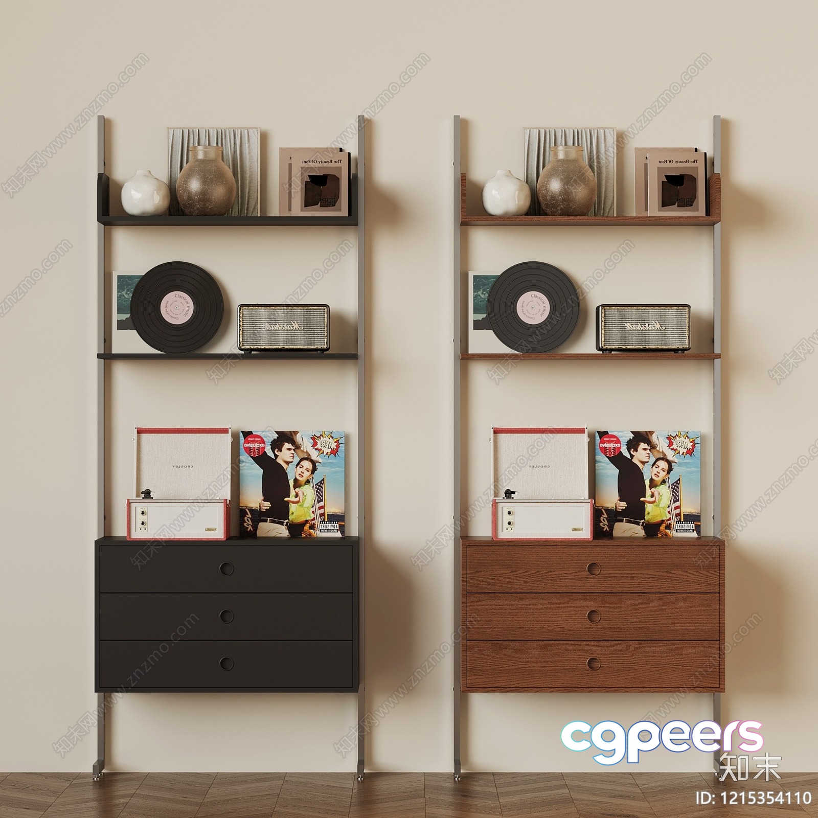Mid-Century Modern Shelving Unit 3D Model - 10966 - VRAY Render Mid-Century Modern Shelving Unit 3D Model - 10966 - VRAY Render