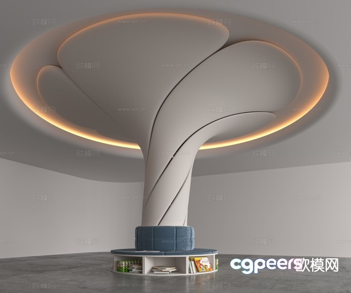 Modern Living Room 3D Model - 366 - VRAY Render