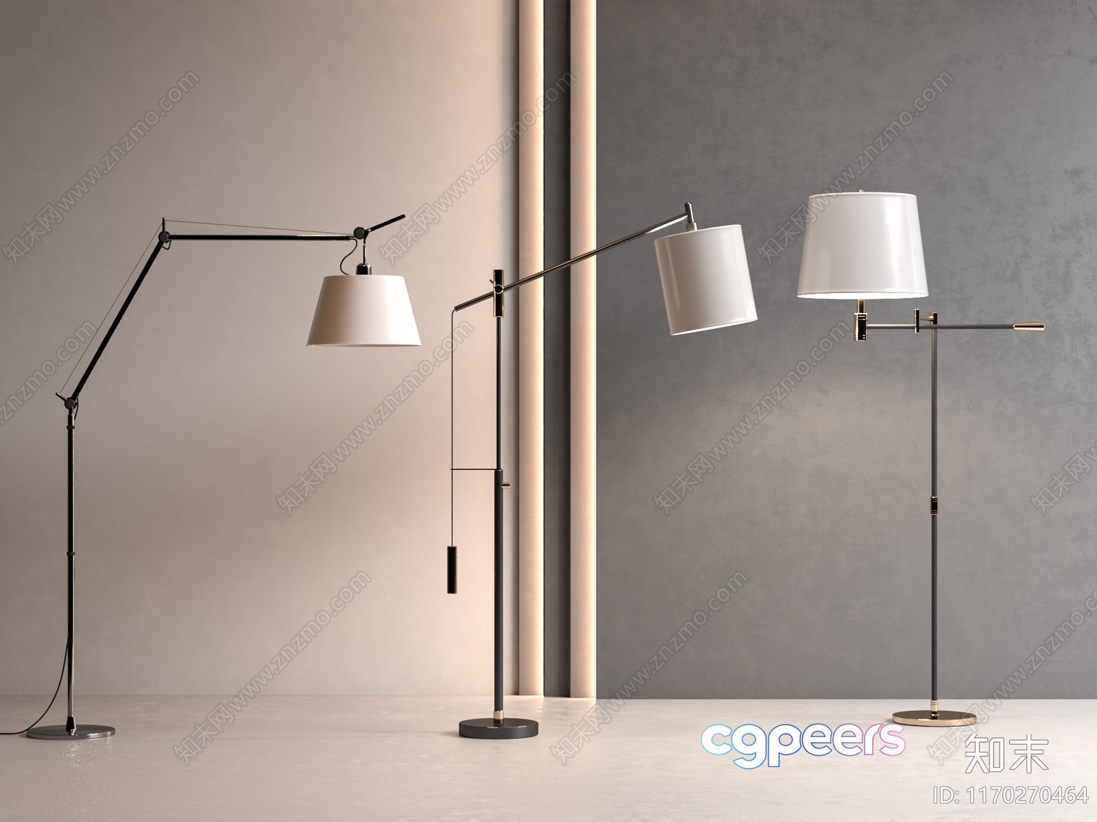 Modern Floor Lamps 3D Model - 2299 - VRAY Render