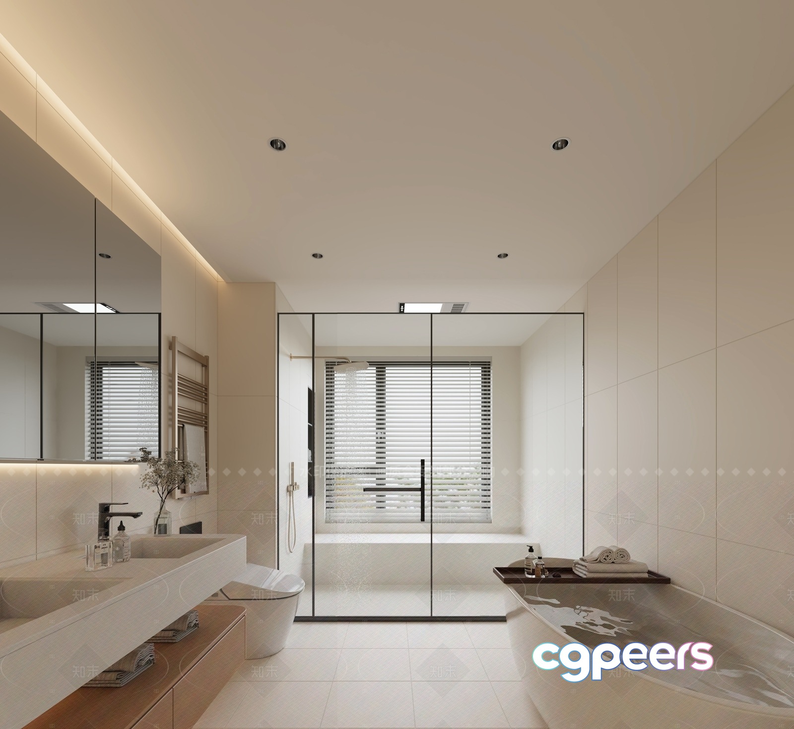 A Modern Bathroom 3D Model - 16625 - VRAY Render