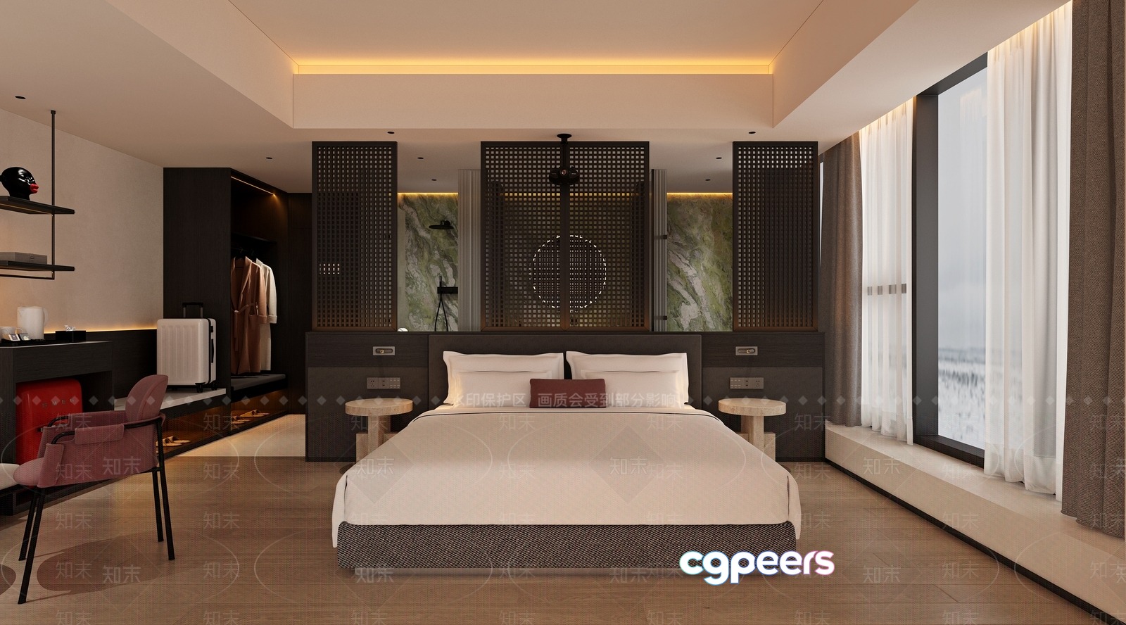 Modern Hotel Room 3D Model - 812 - VRAY Render Modern Hotel Room 3D Model - 812 - VRAY Render