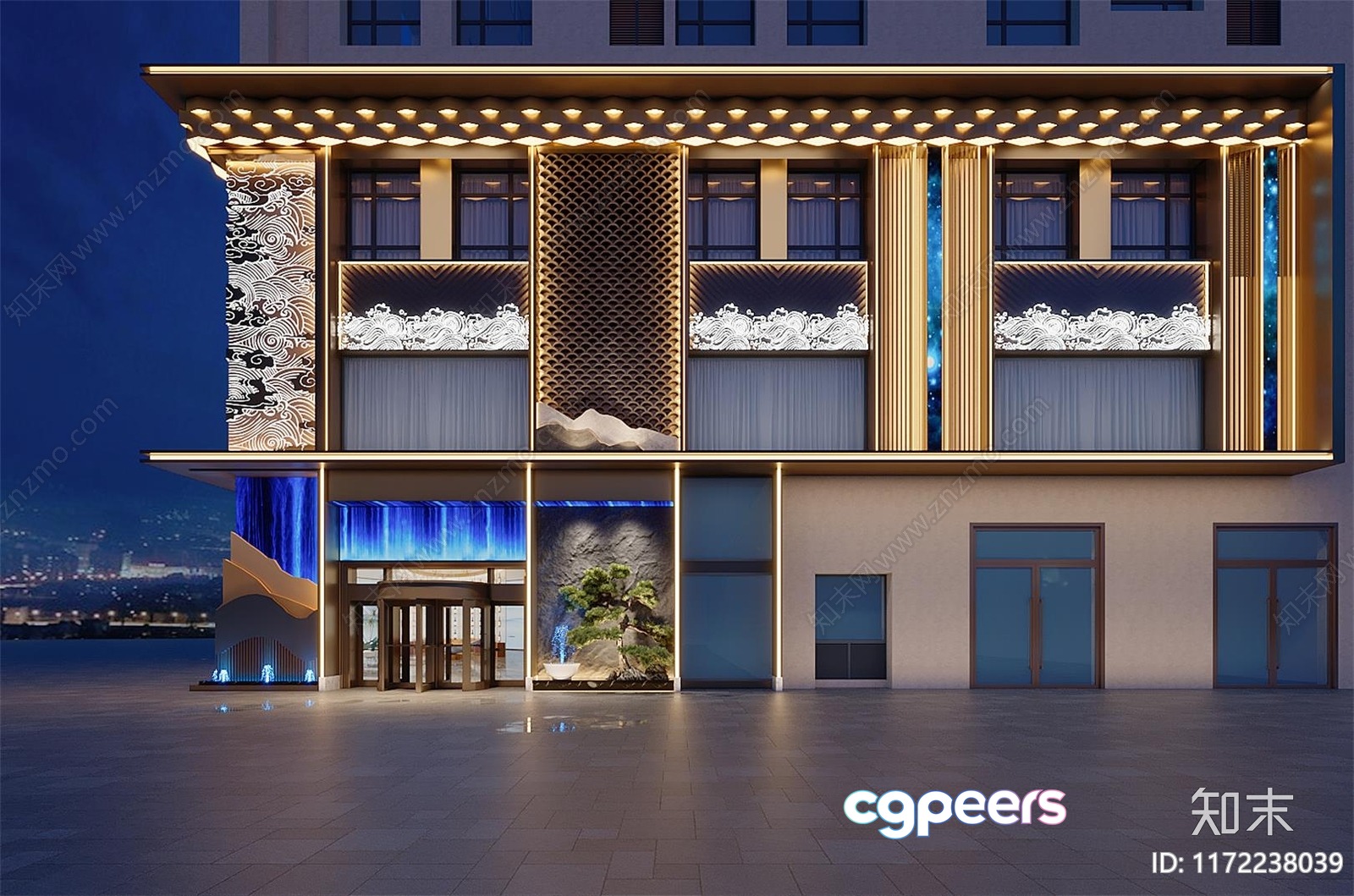 A Building With A Unique Facade 3D Model - 7379 - CORONA Render A Building With A Unique Facade 3D Model - 7379 - CORONA Render