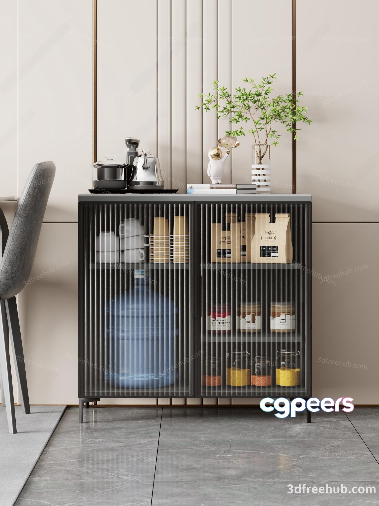 Modern Storage Cabinet 3D Model - 16794 - VRAY Render Modern Storage Cabinet 3D Model - 16794 - VRAY Render