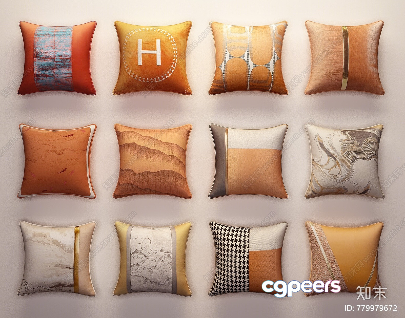 Decorative Throw Pillows 3D Model - 4736 - VRAY Render