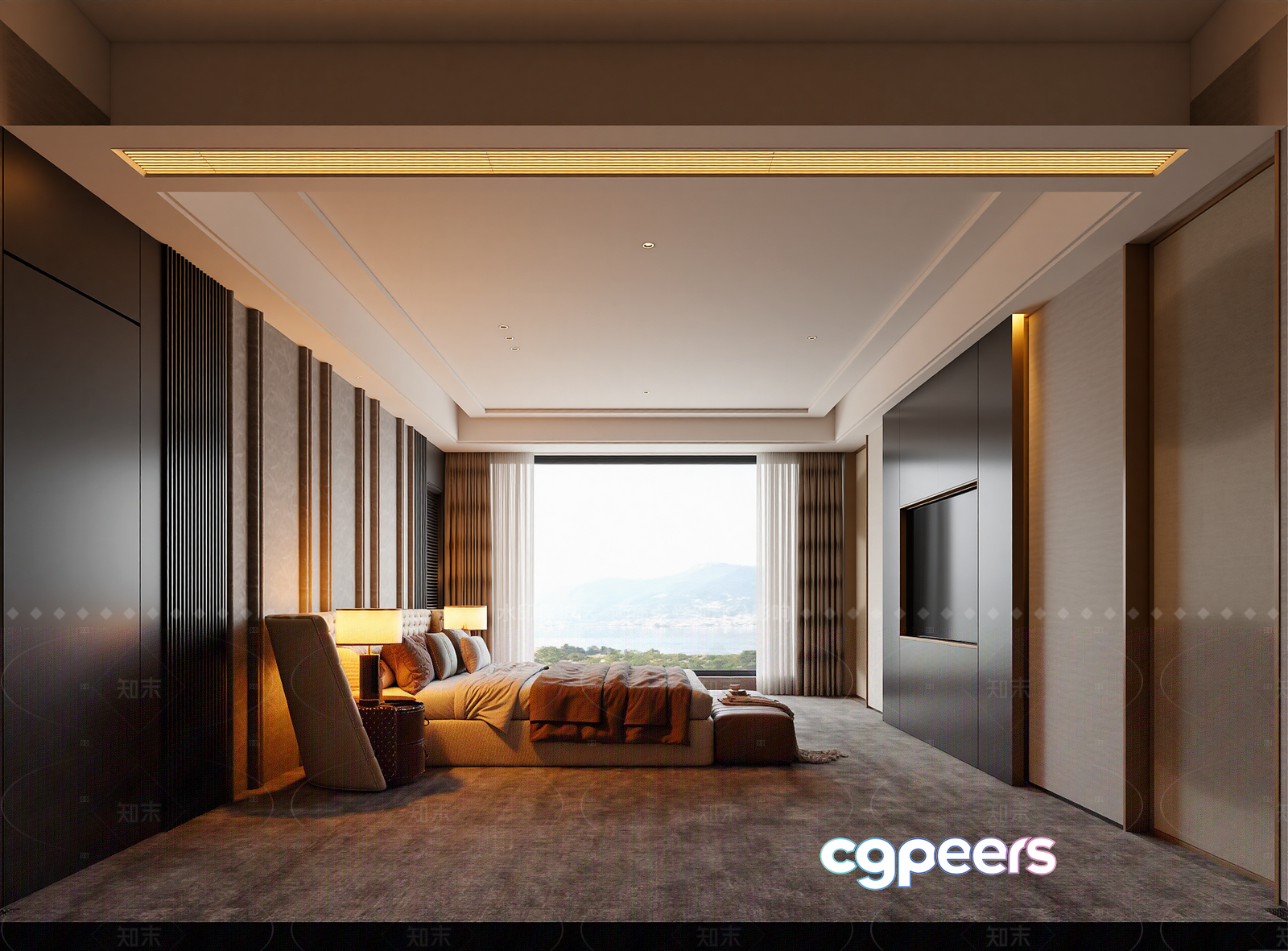 A Modern Bedroom 3D Model - 6610 - VRAY Render A Modern Bedroom 3D Model - 6610 - VRAY Render