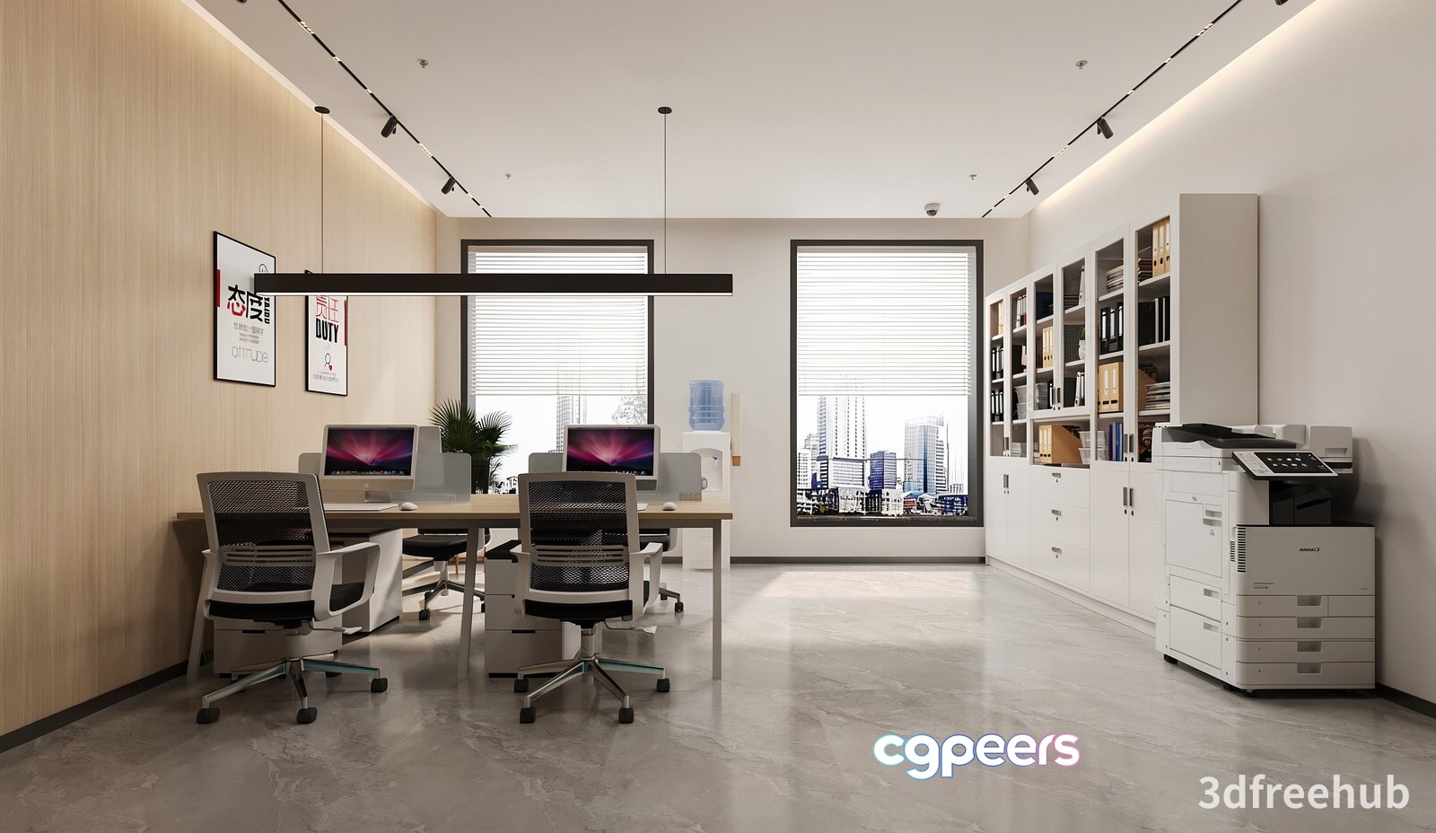 Modern Office Space 3D Model - 20006 - VRAY Render Modern Office Space 3D Model - 20006 - VRAY Render