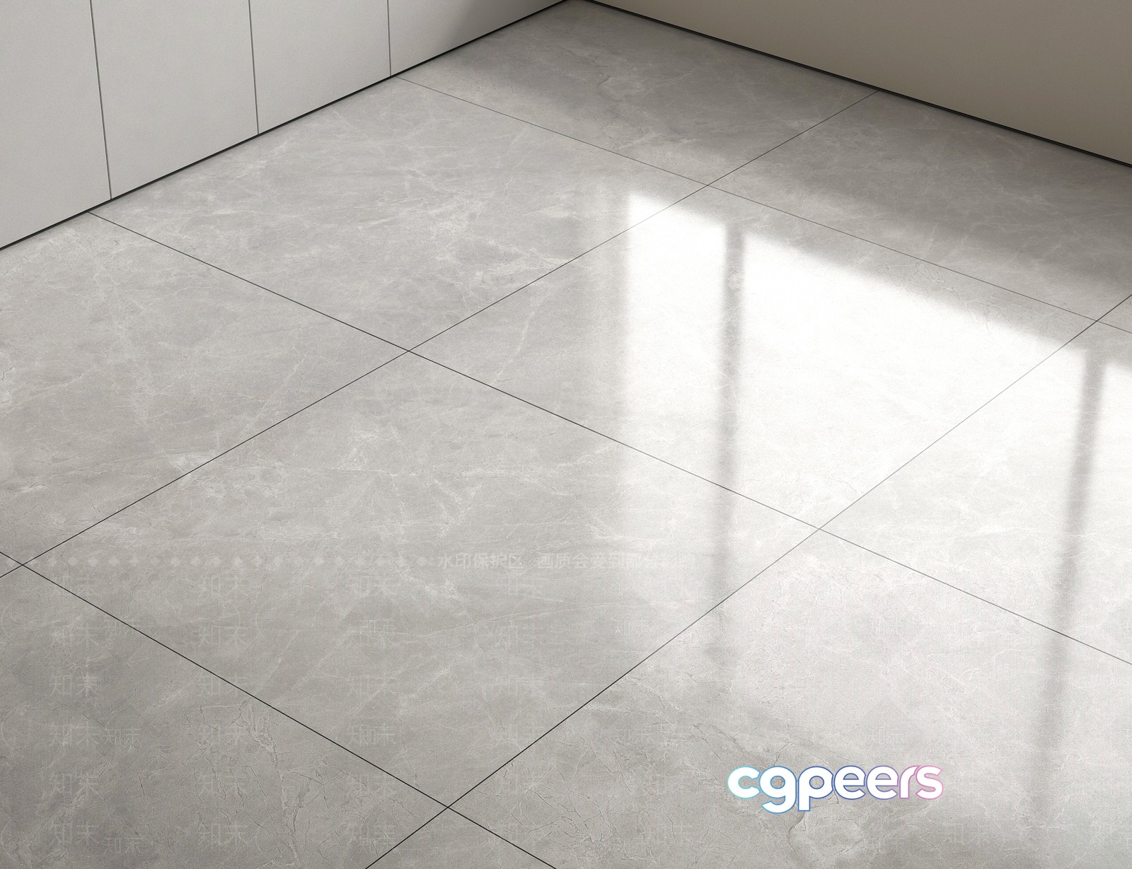White Tile Floor 3D Model - 3513 - VRAY Render