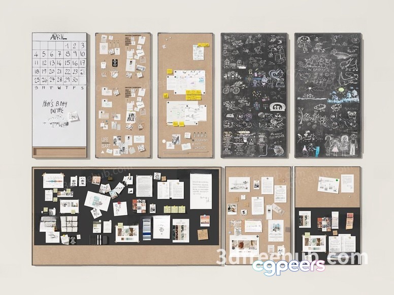 A Bulletin Board 3D Model - 19918 - VRAY Render