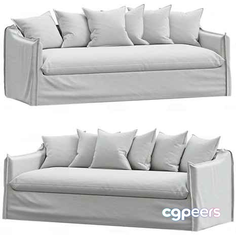 Modern White Sofa 3D Model - 19433 - CORONA Render Modern White Sofa 3D Model - 19433 - CORONA Render