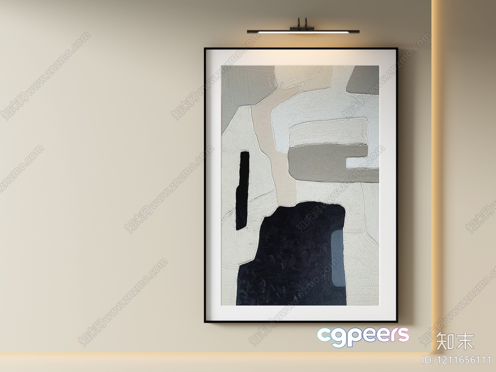 Modern Abstract Painting 3D Model - 20338 - VRAY Render