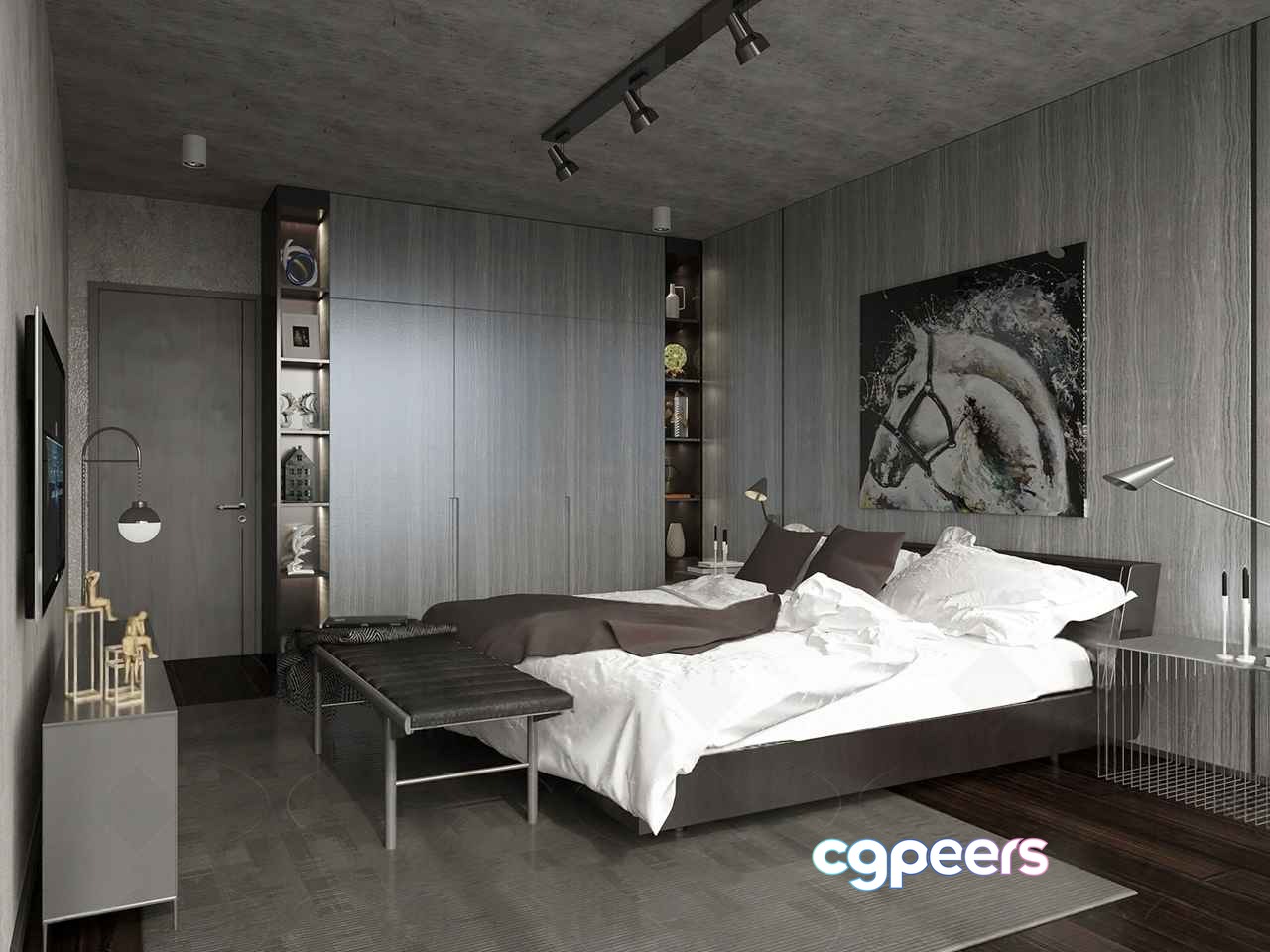 Modern Master Bedroom 3D Model - 19954 - VRAY Render