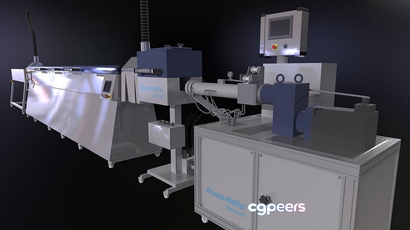 3D Game Assets - KraussMaffei Berstorff extruder machine 3D Game Assets - KraussMaffei Berstorff extruder machine