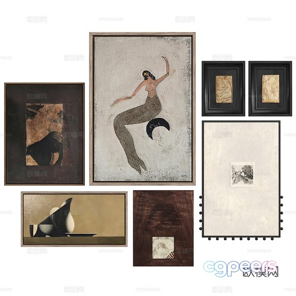 Art Deco Style Paintings 3D Model - 2482 - CORONA Render