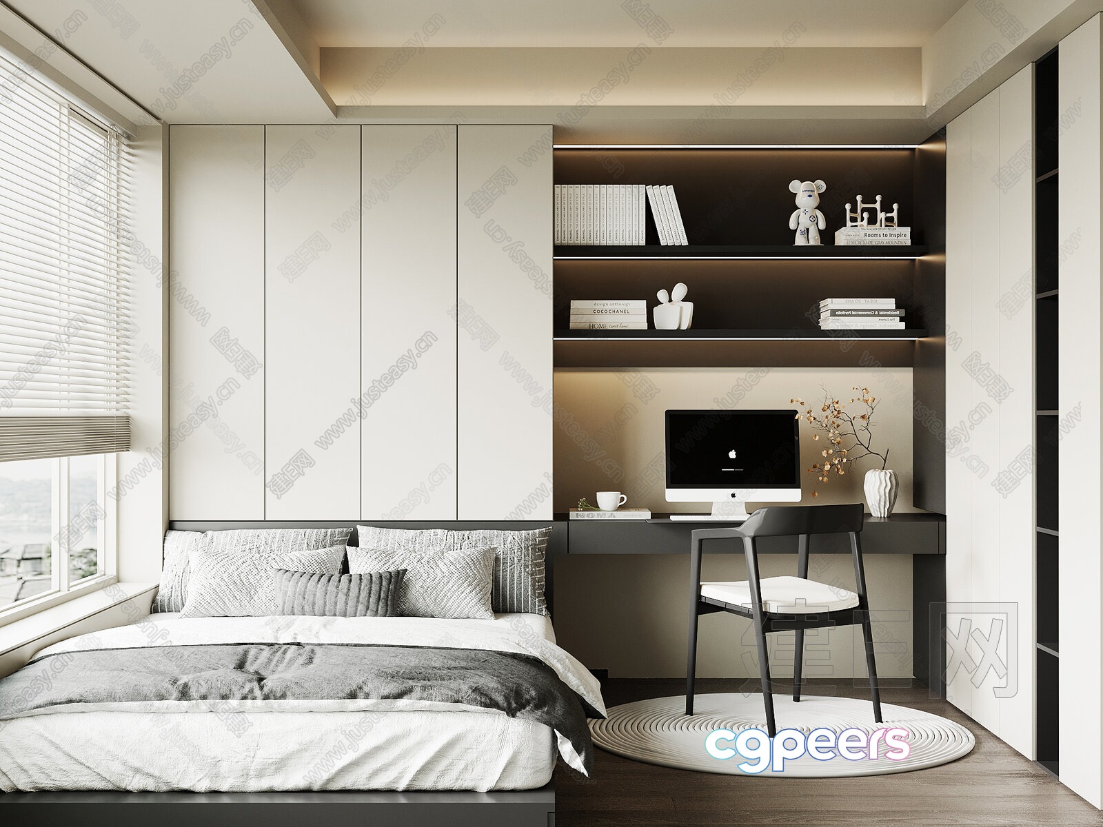 Modern Minimalist Bedroom 3D Model - 16584 - VRAY Render Modern Minimalist Bedroom 3D Model - 16584 - VRAY Render