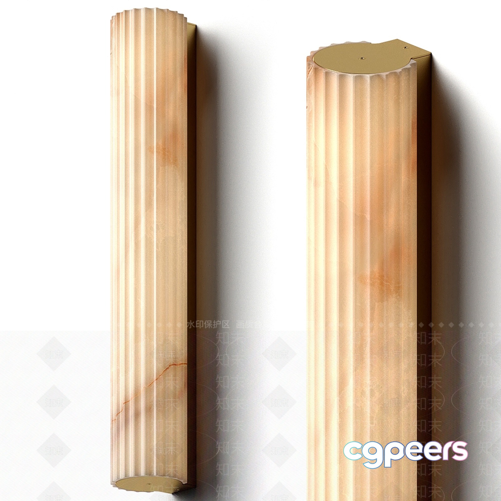 Brown Wooden Columns 3D Model - 14738 - VRAY Render