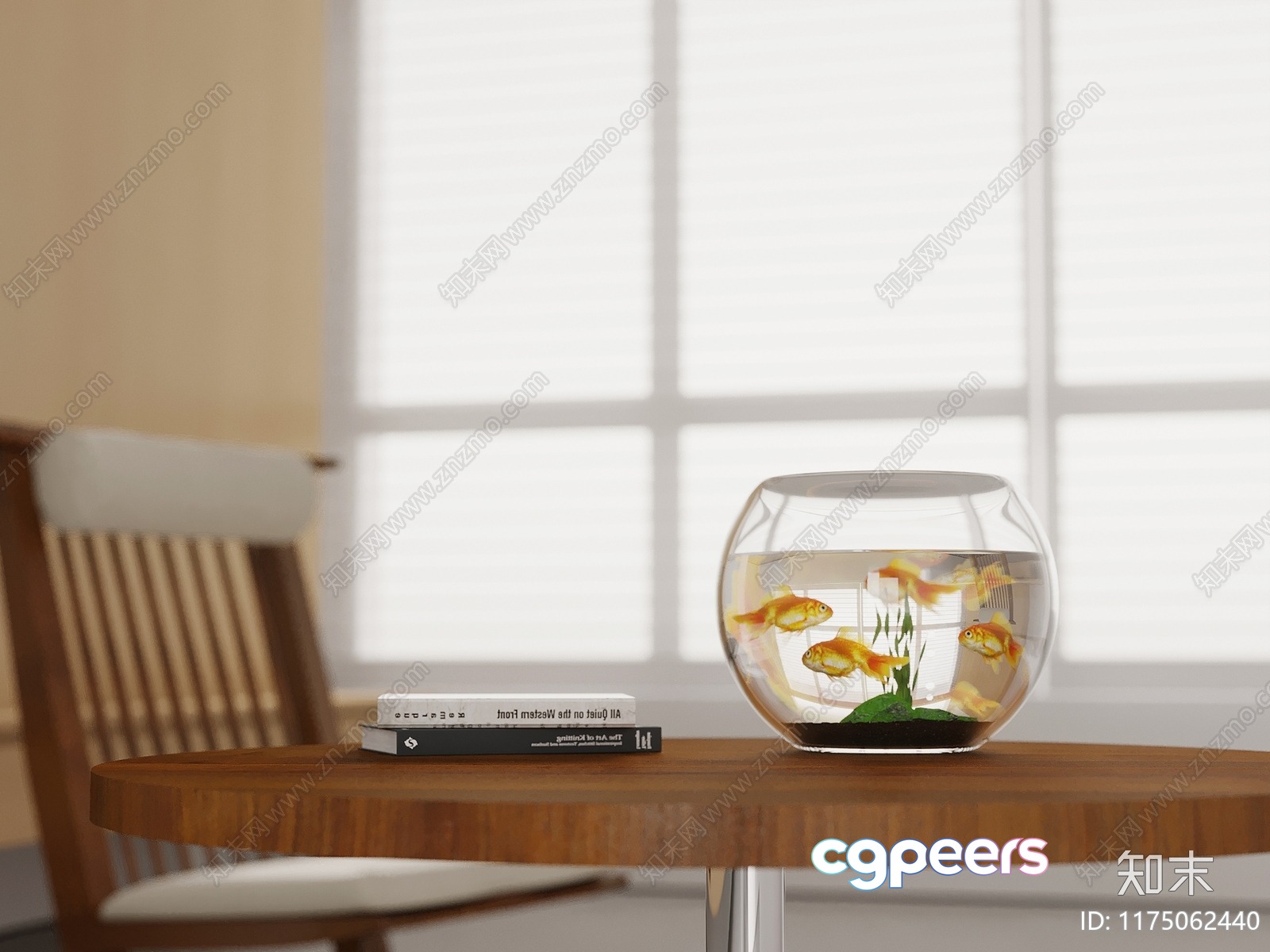 A Glass Fishbowl With Goldfish 3D Model - 13000 - VRAY Render A Glass Fishbowl With Goldfish 3D Model - 13000 - VRAY Render