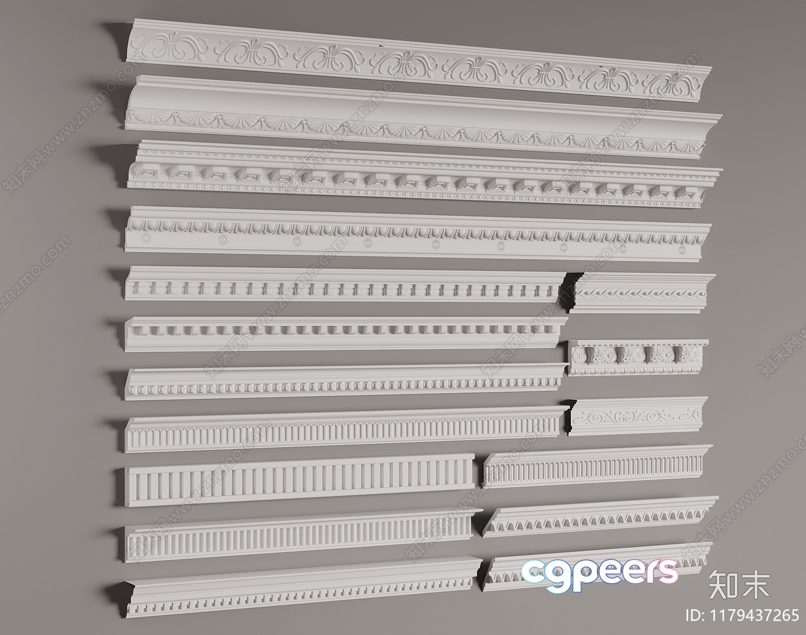 A Collection Of Decorative Molding 3D Model - 5174 - VRAY Render A Collection Of Decorative Molding 3D Model - 5174 - VRAY Render