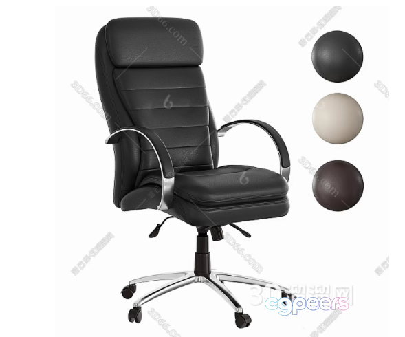Black Office Chair 3D Model - 700 - VRAY Render