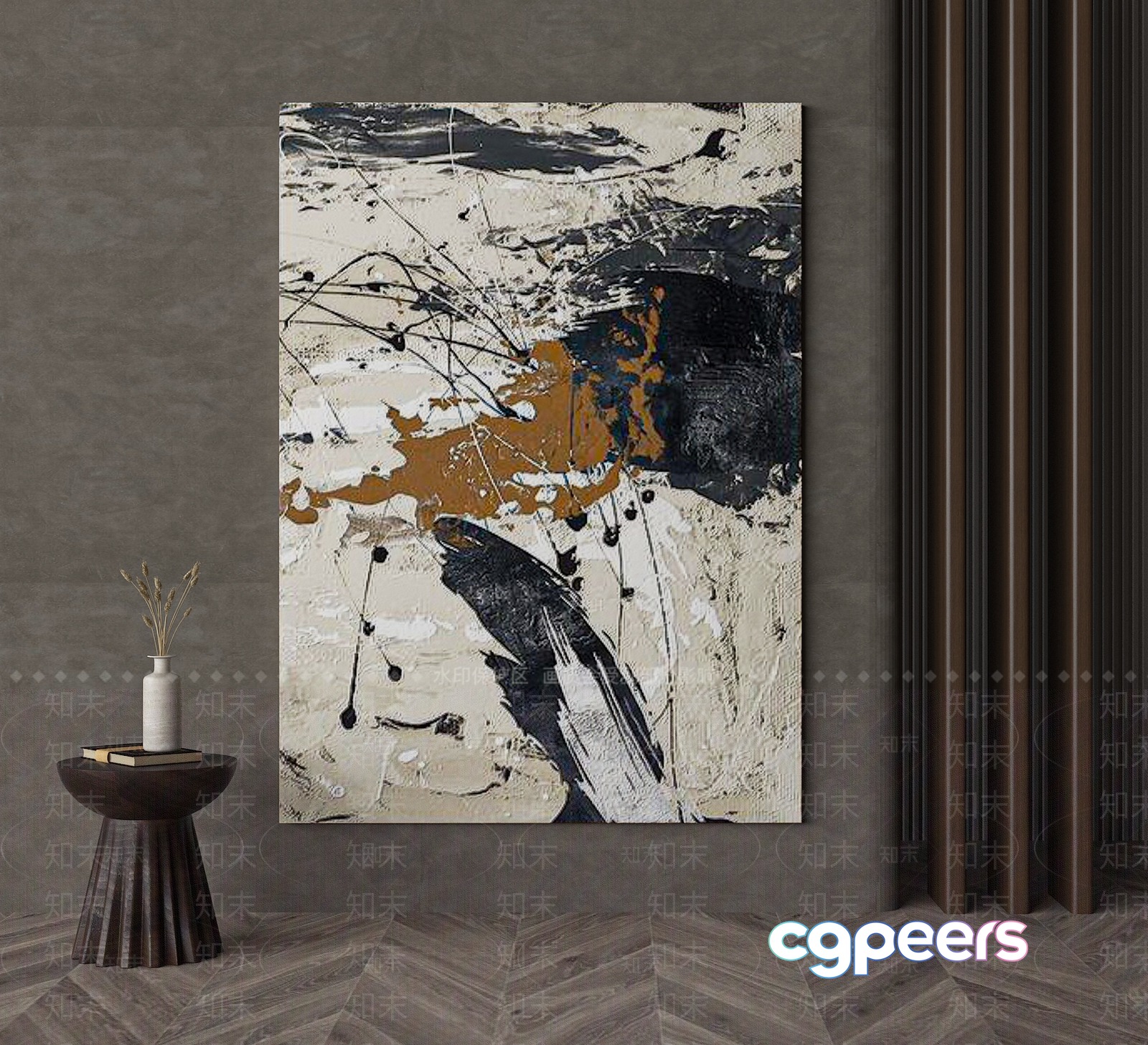 Modern Abstract Painting 3D Model - 3171 - VRAY Render