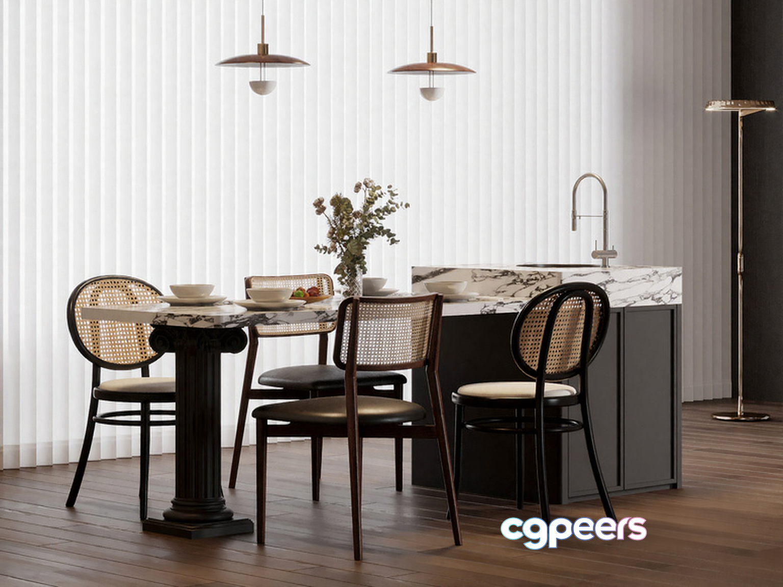 Modern Kitchen Table 3D Model - 16276 - VRAY Render