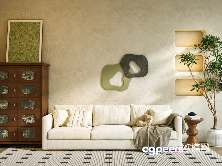 Cozy Living Room 3D Model - 14535 - CORONA Render