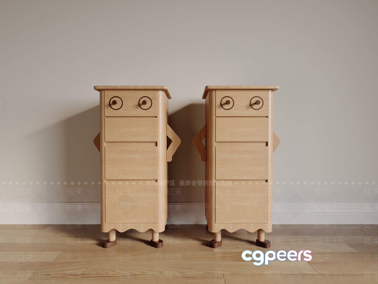 Wooden Dressers With Eyes 3D Model - 16937 - VRAY Render Wooden Dressers With Eyes 3D Model - 16937 - VRAY Render